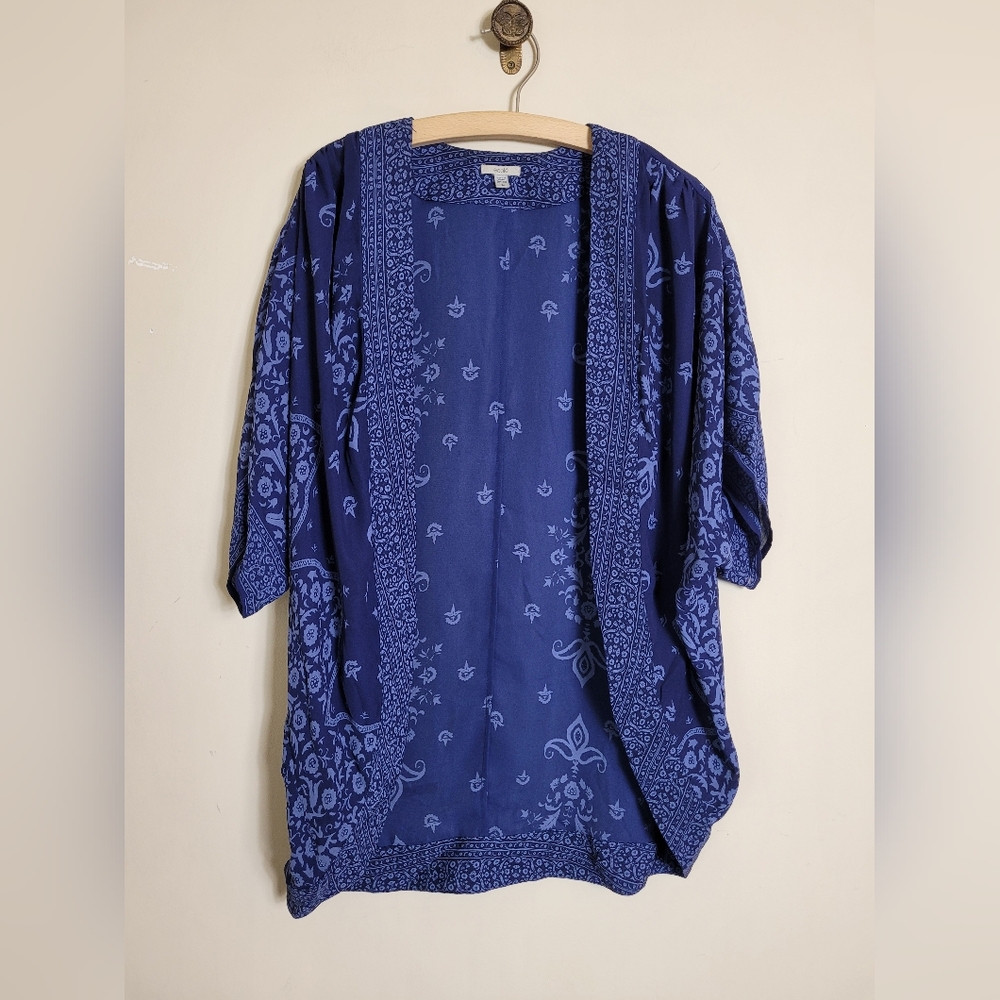 Urban Outfitters ECOTE Blue Floral Kimono Cardigan Lare